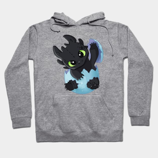 Baby Toothless the dragon in egg, Easter egg, how to train your dragon, night fury Hoodie by PrimeStore